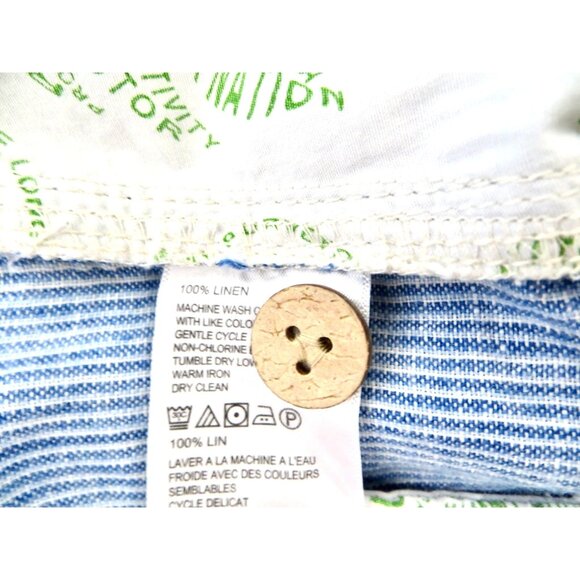 Tommy Bahama Provence Relax Shorts 100% Linen Blue White Pin Stripe SZ 38 - Picture 9 of 9